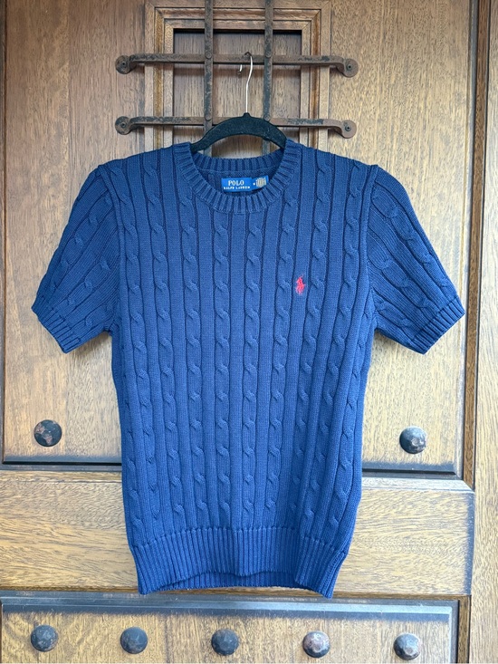 Ralph Lauren Sweaters - Ralph Lauren Blue Cable-Knit Crewneck Sweater Size M